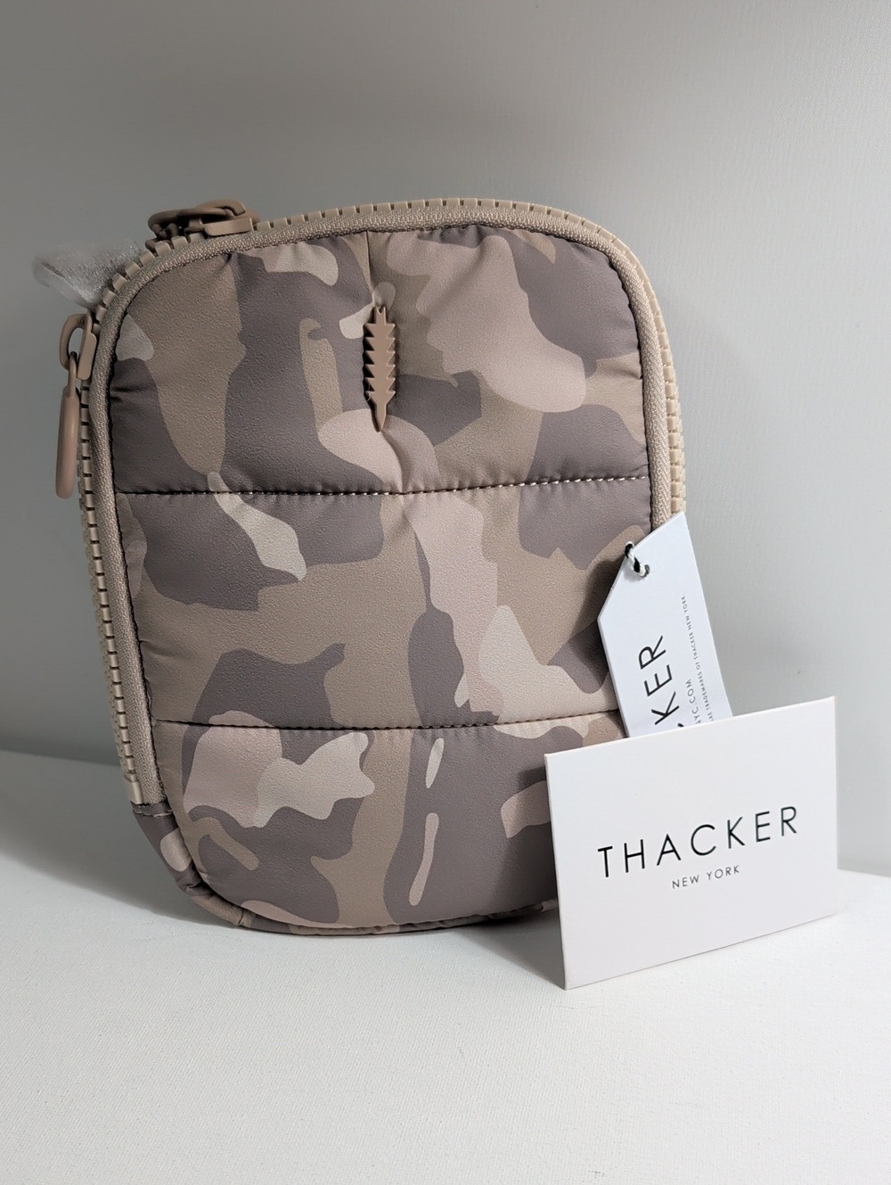 Thacker NYC Stone Camo Quilted Quinn Crossbody Bag